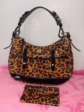 Dooney & Bourke Leopard-Print Shoulder Bag with Matching Wallet - Brown/Black